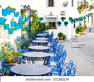 Mijas street. Charming white village in Andalusia, Costa del Sol. Southern Spain 