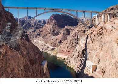 Mike O'callaghan–pat Tillman Memorial Bridge Between Nevada And Arizona In Front Of The Hoover Dam