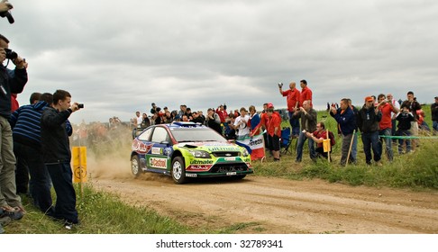 MIKOLAJKI, POLAND - JUNE 26: Jari Matti Latvala Drives Very Fast During Rally Poland June 26-28, 2009 In Mikolajki, Poland.