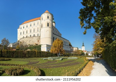 Mikulov Castle, one of the most important castles in South Moravia, view from Mikulov town, Czech Republic