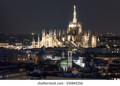 Milan Cathedral By Night