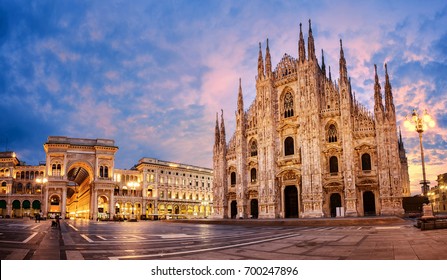 Milan Cathedral, Duomo di Milano, Italy, one of the largest churches in the world on sunrise - Powered by Shutterstock