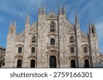 Milan Cathedral Duomo facade in Piazza del Duomo. Milan, Italy