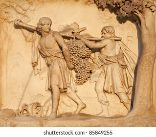  Milan - Detail From Facade Of Duomo - The Spies Return From Canaan Carrying A Large Bunch Of Grapes