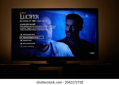 "Milan, Italy - 04 26 21:Lucifer - Netflix tv series"