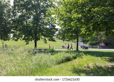 MILAN, ITALY - 05/09/2020: Italy Eases Some Lockdown Restrictions As Coronavirus Infection Rate Falls - People In Parco Nord, Milan.