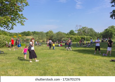 MILAN, ITALY - 05/09/2020: Italy Eases Some Lockdown Restrictions As Coronavirus Infection Rate Falls - People In Parco Nord, Milan.