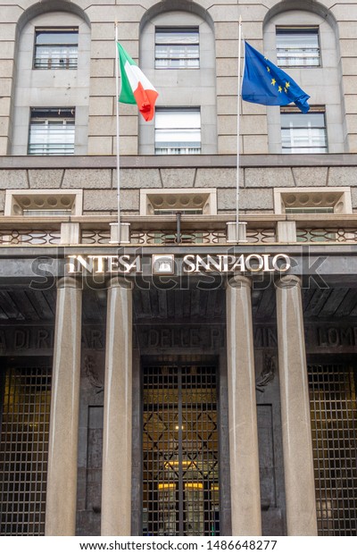 Milan Italy 08232019 Intesasanpaolo Bank Headquarter Stock Photo Edit Now 1486648277