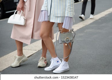 Milan Italy 09 22 2019
Guests before and after Prada Fashion Show during Women Fashion Week