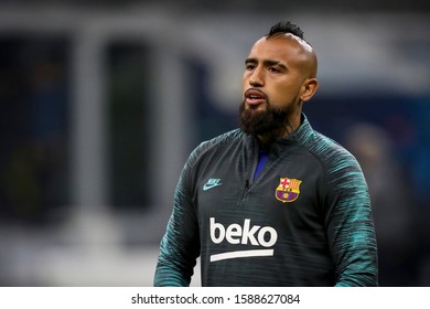 Milan, Italy. 10 December 2019. UEFA Champions League. Inter Vs Barcelona 1-2. Arturo Vidal, Barcelona.