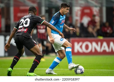 Milan, Italy. 18 September 2022. Italian Serie A Fottball Championship. Milan VS Napoli 1-2. Giovanni Simeone, Napoli.