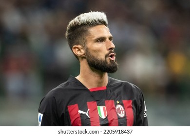 Milan, Italy. 18 September 2022. Italian Serie A Fottball Championship. Milan VS Napoli 1-2. Olivier Giroud, Milan.