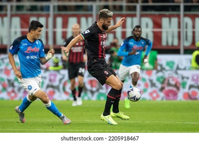 Milan, Italy. 18 September 2022. Italian Serie A Fottball Championship. Milan VS Napoli 1-2. Olivier Giroud, Milan.