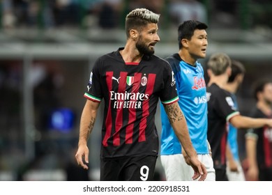 Milan, Italy. 18 September 2022. Italian Serie A Fottball Championship. Milan VS Napoli 1-2. Olivier Giroud, Milan.