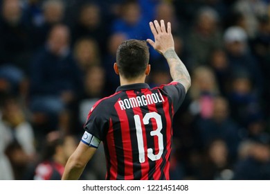 Milan, Italy. 21-10-2018. Campionato Italiano Serie A. Inter Vs Milan 1-0. Alessio Romagnoli, Milan.