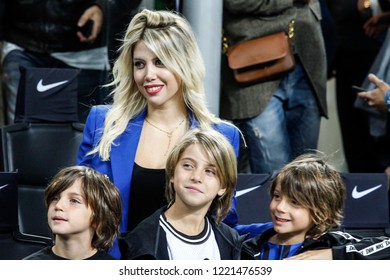 Milan, Italy. 21-10-2018. Campionato Italiano Serie A. Inter Vs Milan 1-0. Wanda Nara, Partner Of Mauro Icardi.