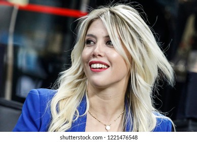 Milan, Italy. 21-10-2018. Campionato Italiano Serie A. Inter Vs Milan 1-0. Wanda Nara, Partner Of Mauro Icardi.