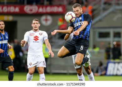 Milan, Italy. 26 August 2018. Campionato Italiano Di SerieA, Inter Vs Torino 2-2. Stefan De Vrij, Inter.