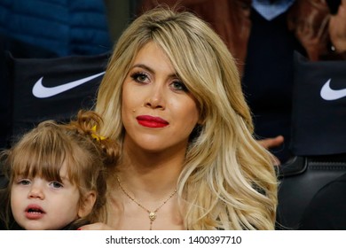 Milan, Italy. 27 April 2019. Campionato Italiano Serie A. Inter Vs Juventus 1-1. Wanda Nara, Wife Of Mauro Icardi.