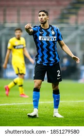 Milan, Italy. 31 October 2020. Italian Serie A Football Championship. Inter VS Parma 2-2. Achraf Hakimi, Inter.