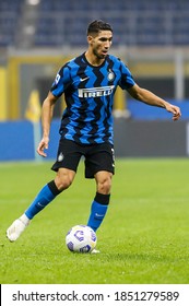 Milan, Italy. 31 October 2020. Italian Serie A Football Championship. Inter VS Parma 2-2. Achraf Hakimi, Inter.