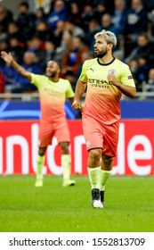 Milan, Italy. 6 November 2019. UEFA Champions League, Atalanta Vs Manchester City 1-1. Sergio Aguero, Manchester City.