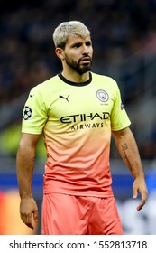 Milan, Italy. 6 November 2019. UEFA Champions League, Atalanta Vs Manchester City 1-1. Sergio Aguero, Manchester City.