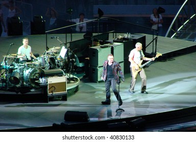 MILAN, ITALY - 8, JULY: U2 Rock Band Perform During The U2 360Â° Tour Concert , On The 8 July, 2009 In Milan, Italy.