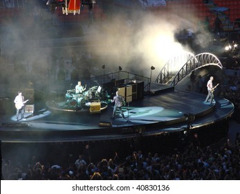 MILAN, ITALY - 8, JULY: U2 Rock Band Perform During The U2 360Â° Tour Concert , On The 8 July, 2009 In Milan, Italy.