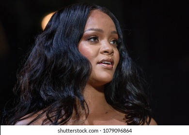 MILAN, ITALY - APRIL 05: Rihanna Attends Sephora Fenty Beauty By Rihanna Launch Event On April 5, 2018 In Milan, Italy. 