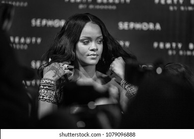 MILAN, ITALY - APRIL 05: Rihanna Attends Sephora Fenty Beauty By Rihanna Launch Event On April 5, 2018 In Milan, Italy. 