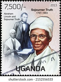 Milan, Italy - April 21, 2022: Sojourner Truth Portrait On Postage Stamp Of Uganda