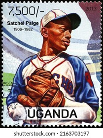 Milan, Italy - April 21, 2022: Baseball Champion Satchel Paige On Postage Stamp