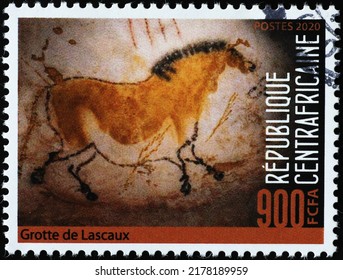 Milan, Italy - April 21, 2022: Prehistoric Depictions Of A Horse From Lascaux Caves On Stamp