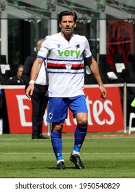 MILAN, ITALY - April 3, 2021: 
Adrien Silva Looks On During The Serie A 2020-2021 MILAN V SAMPDORIA At San Siro Stadium. 