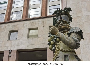 MILAN, ITALY - APRIL 8 2014: Arcimboldo Sculptures By Dante Ferretti, A Symboll Of Milan 2015 Expo In The Street