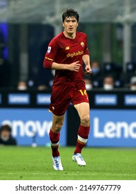 MILAN, ITALY - APRIL23, 2022: 
Eldor Shomurodov In Action During The Serie A 2021-2022 INTER V ROMA At San Siro Stadium. 