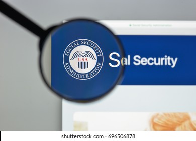 Milan, Italy - August 10, 2017: SSA Website Homepage. It Is S An Independent Agency Of The U.S. Federal Government That Administers Social Security. Ssa Logo Visible.