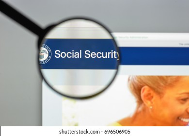 Milan, Italy - August 10, 2017: SSA Website Homepage. It Is S An Independent Agency Of The U.S. Federal Government That Administers Social Security. Ssa Logo Visible.