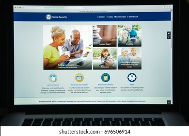 Milan, Italy - August 10, 2017: SSA Website Homepage. It Is S An Independent Agency Of The U.S. Federal Government That Administers Social Security. Ssa Logo Visible.