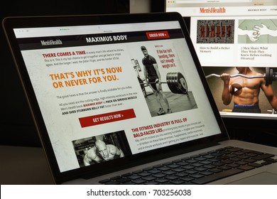 Milan, Italy - August 10, 2017: Men's Health Website Homepage. It Is The World's Largest Men's Magazine Brand. Men's Health Logo Visible.