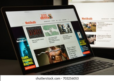 Milan, Italy - August 10, 2017: Men's Health Website Homepage. It Is The World's Largest Men's Magazine Brand. Men's Health Logo Visible.