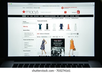 Milan, Italy - August 10, 2017: Macy's Website Homepage. It Is A Department Store Owned By Macy's, Inc. Macy's Logo Visible.