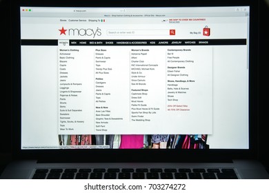 Milan, Italy - August 10, 2017: Macy's Website Homepage. It Is A Department Store Owned By Macy's, Inc. Macy's Logo Visible.