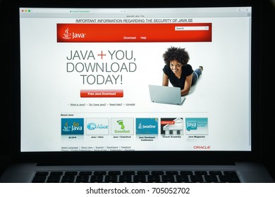 Milan, Italy - August 10, 2017: Java website homepage. It is a set of computer software and specifications. Java logo visible. - Shutterstock ID 705052702
