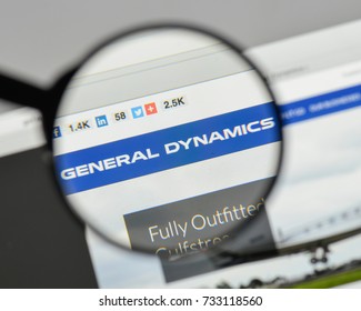 Milan, Italy - August 10, 2017: General Dynamics Logo On The Website Homepage.