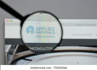 Milan, Italy - August 10, 2017: Applied Materials Logo On The Website Homepage.