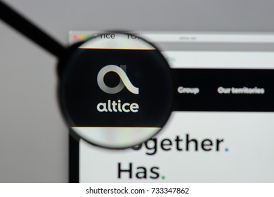 Milan, Italy - August 10, 2017: Altice logo on the website homepage.