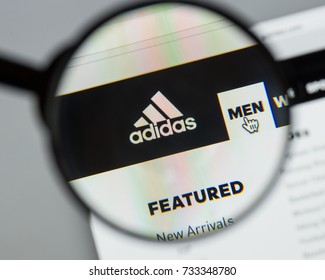 Milan, Italy - August 10, 2017: Adidas logo on the website homepage. - Shutterstock ID 733348780