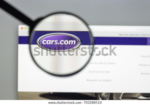 Milan,\
Italy - August 10, 2017: Cars.com website homepage. It is a website\
which was launched in June 1998. It is the second largest\
automotive classified site. Cars.com logo\
visible.